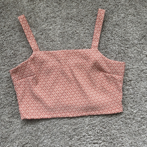 Altar'd State Coral Floral Crop Top - Picture 1 of 4